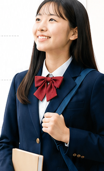 制服姿の学生